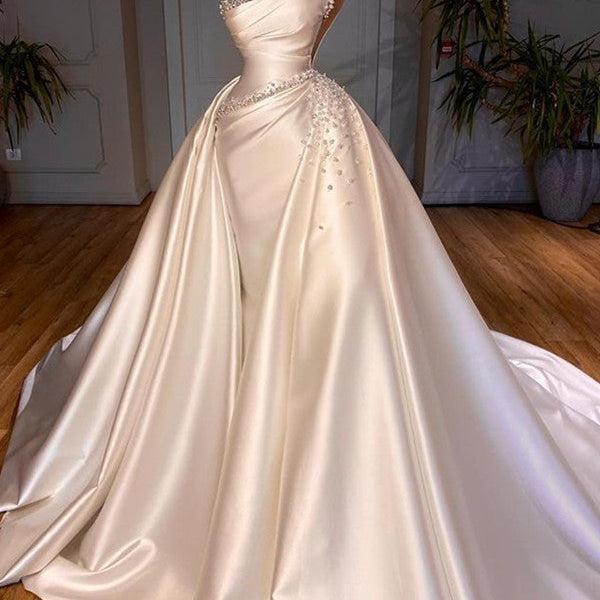 pearl wedding dress Sweetheart Strapless Pearl Beaded Ball Gown Wedding Dress – Loveiss main image 1
