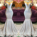Glamorous Sequins Mermaid Long Evening Prom Dress Online-Ballbella