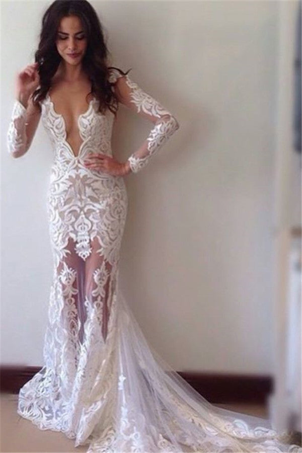 Ballbella offers Glamorous Sheath Long-Sleeves Lace Appliques Prom Dress at factory price ,all made in high quality, shop today.