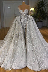 Glitter Mermaid Ball Gown Spaghetti Sequins Tulle party Gown-Ballbella