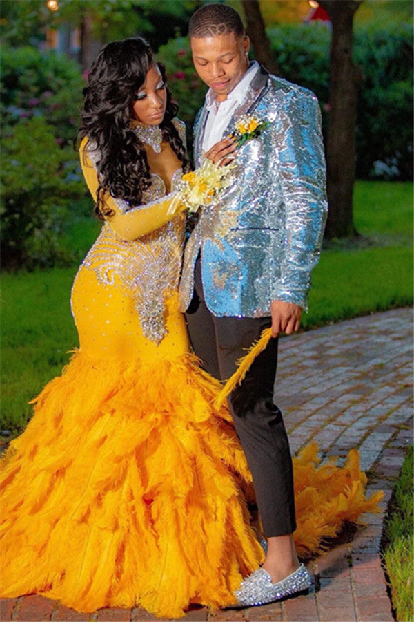 Glitter Silver Sequins Two Piece Designer Prom Mens Suits