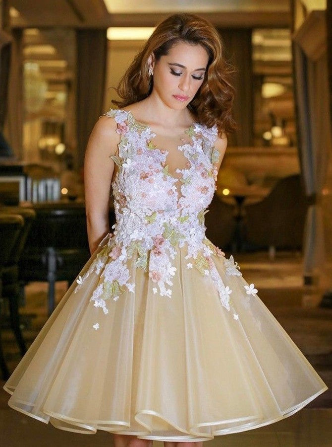 Ballbella custom made this Chic open back flowers cheap homecoming dress,  we sell dresses On Sale all over the world. Also,  extra discount are offered to our customers. We will try our best to satisfy everyone and make the dress fit you well.