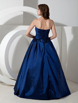 Bridesmaid Dresses Long Royal Blue Taffeta Evening Dress Floor Length Strapless A Line Pleated evening dress