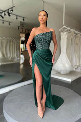 Gorgeous Green Sequins Long Prom Dress With Split-Ballbella
