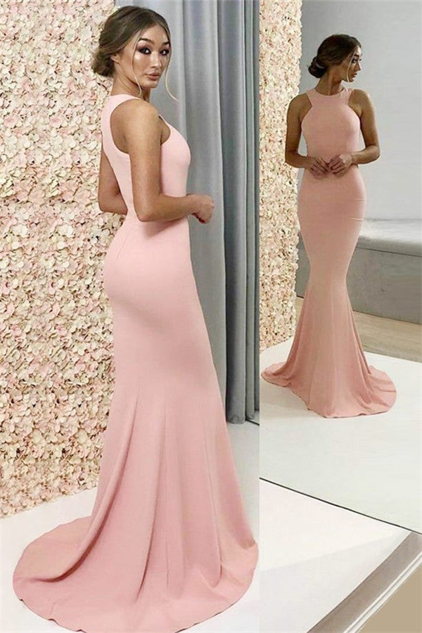 Gorgeous Halter Sleeveless Prom Dresses Popular Mermaid Chic Evening Dresses-Ballbella