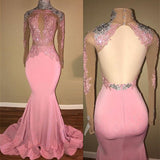 Shop the latest Gorgeous High-Neck Backless Pink Prom Party GownsMermaid With Lace Appliques today at Ballbella, free shipping & free customizing, 1000+ styles to choose from, shop now.