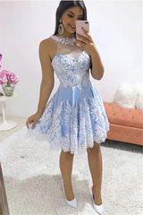 Take a look at gorgeous appliques short homecoming dresses at Ballbella,  you will be surprised by the delicate design and service. Extra free coupons,  come and get today.