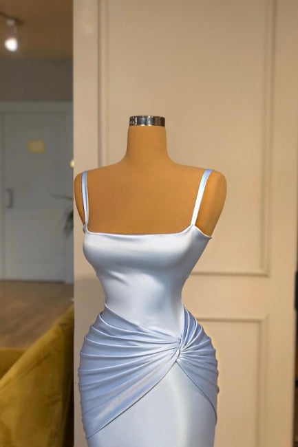 Gorgeous Long Blue Mermaid Graduation Dresses Fabulous Straps Prom Dre