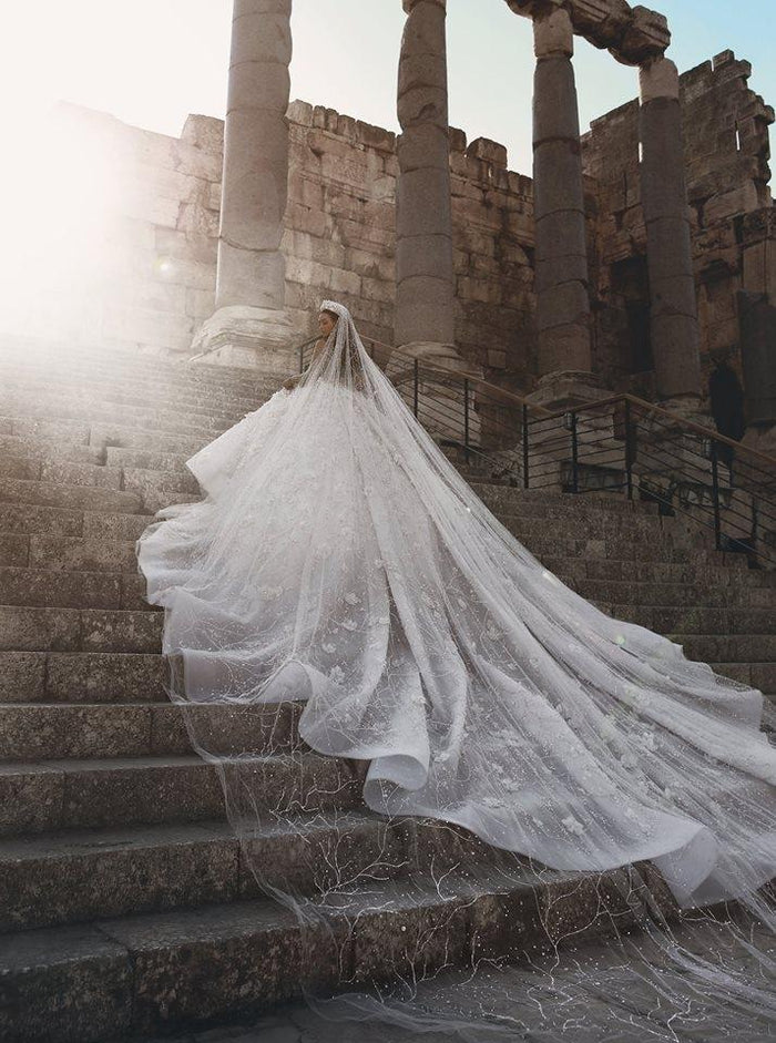 Gorgeous Long Tulle Sequins Veil for Wedding Dress – Ballbella