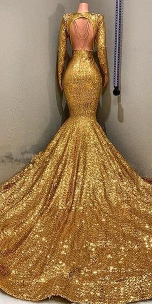 Ballbella offers Gorgeous Mermaid Sequins Long Sleevess Floor Length Prom Dresses at a cheap price from Sequined to Mermaid Floor-length hem.. Click in to check our Gorgeous yet affordable sparkle sequin Real model dresses.