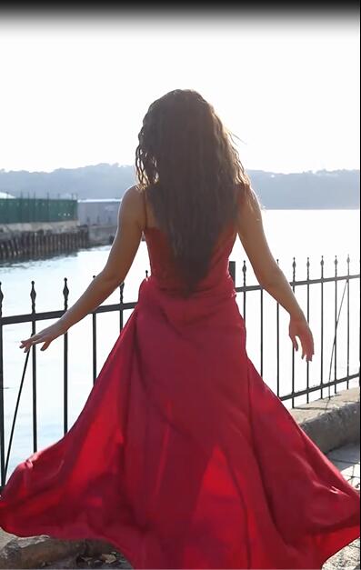 Gorgeous Red Sequined Long Prom Dress Mermaid With Split-Ballbella