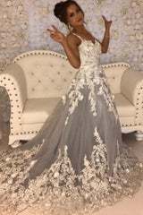 Gorgeous Sleeveless Sweetheart Prom Dresses With Lace Long-Ballbella