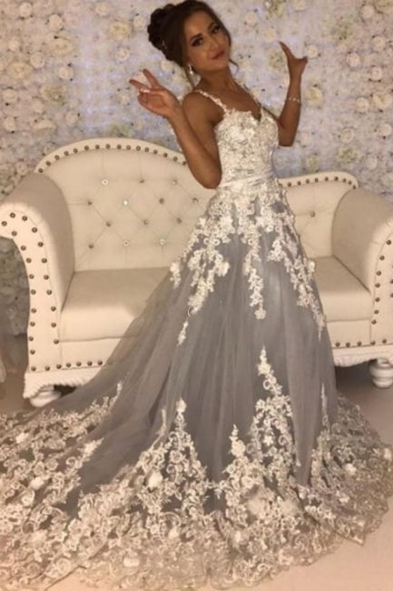 Gorgeous Sleeveless Sweetheart Prom Dresses With Lace Long-Ballbella