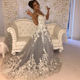 Gorgeous Sleeveless Sweetheart Prom Dresses With Lace Long-Ballbella
