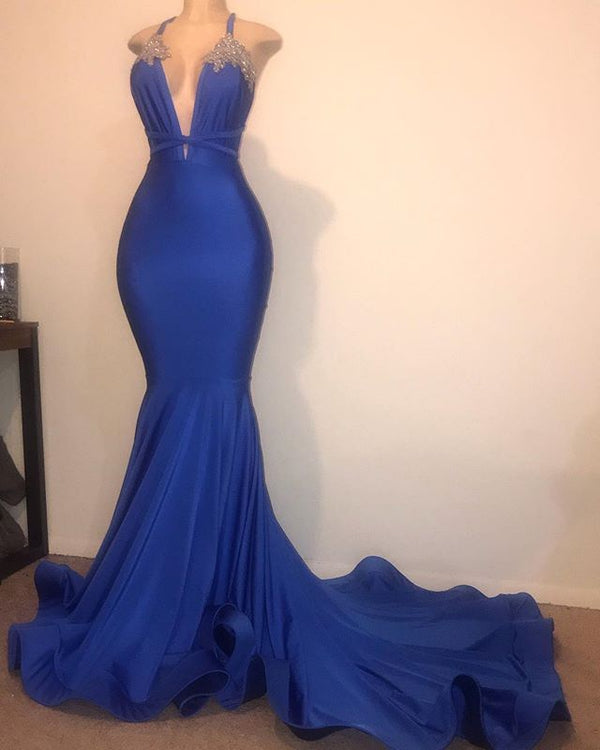 Ballbella offers Gorgeous Spaghetti Straps Beads Appliques Prom Dresses Elegant Alluring Chic V-neck Fit and Flare Evening Gowns On Sale at an affordable price from to Mermaid skirts. Shop for gorgeous Sleeveless prom dresses collections for your big day.