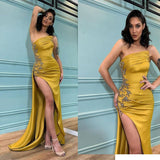 Gorgeous Starpless Mermaid Evening Dress Appliques With Slit-Ballbella