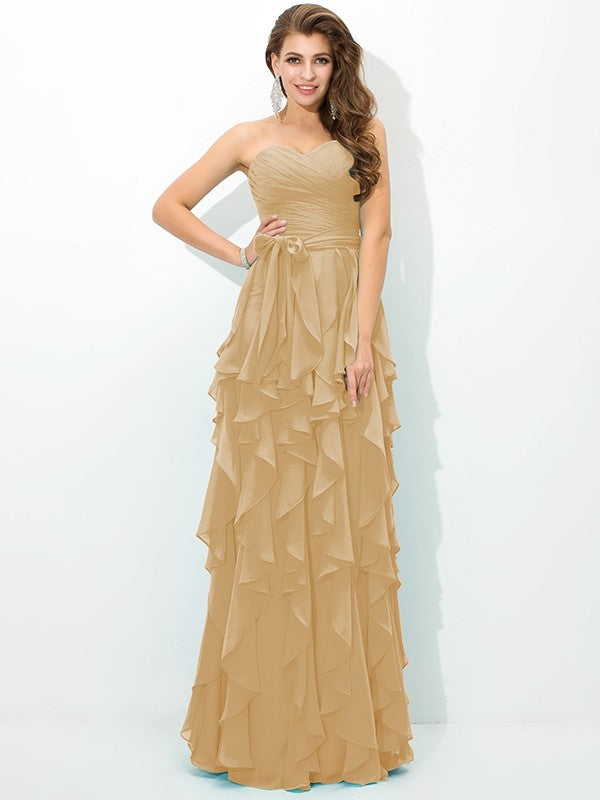 Gorgeous Sweetheart Layers Sleeveless Long Chiffon Bridesmaid Dresses Gorgeous Sweetheart Layers Sleeveless Long Chiffon Bridesmaid Dresses