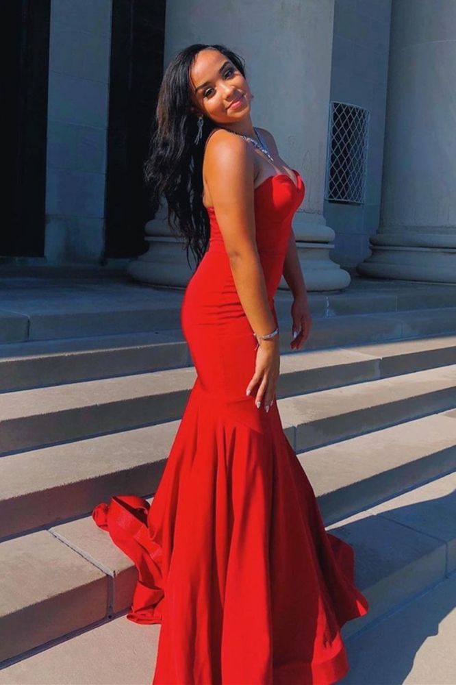 Gorgeous Sweetheart Mermaid Evening Gown Sleeveless Prom Party Gowns-Ballbella