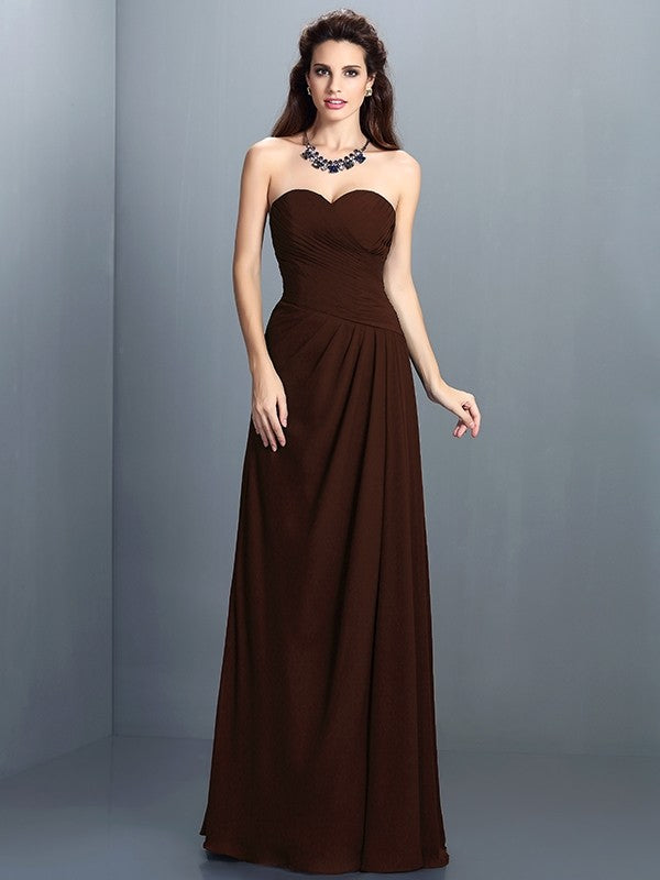 Gorgeous Sweetheart Pleats Sleeveless Long Chiffon Bridesmaid Dresses Gorgeous Sweetheart Pleats Sleeveless Long Chiffon Bridesmaid Dresses