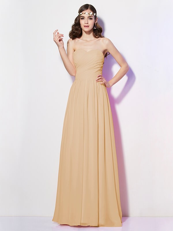 Gorgeous Sweetheart Sleeveless Long Pleats Chiffon Bridesmaid Dresses Gorgeous Sweetheart Sleeveless Long Pleats Chiffon Bridesmaid Dresses