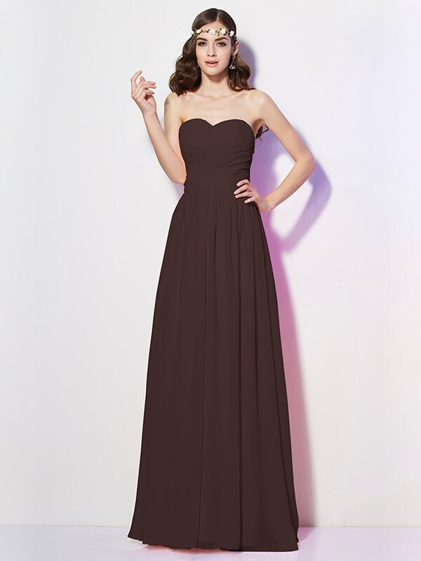 Gorgeous Sweetheart Sleeveless Long Pleats Chiffon Bridesmaid Dresses Gorgeous Sweetheart Sleeveless Long Pleats Chiffon Bridesmaid Dresses