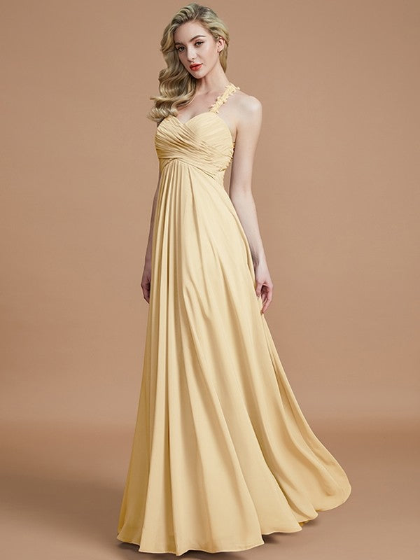 Gorgeous Sweetheart Sleeveless Ruched Chiffon Bridesmaid Dresses-Ballbella