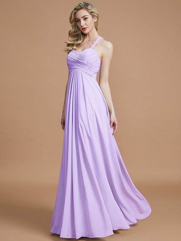 Gorgeous Sweetheart Sleeveless Ruched Chiffon Bridesmaid Dresses-Ballbella