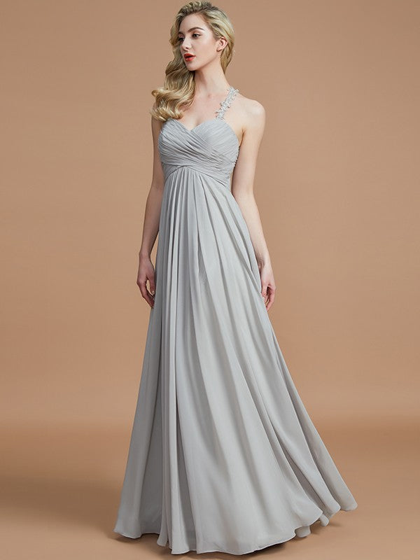 Gorgeous Sweetheart Sleeveless Ruched Chiffon Bridesmaid Dresses-Ballbella