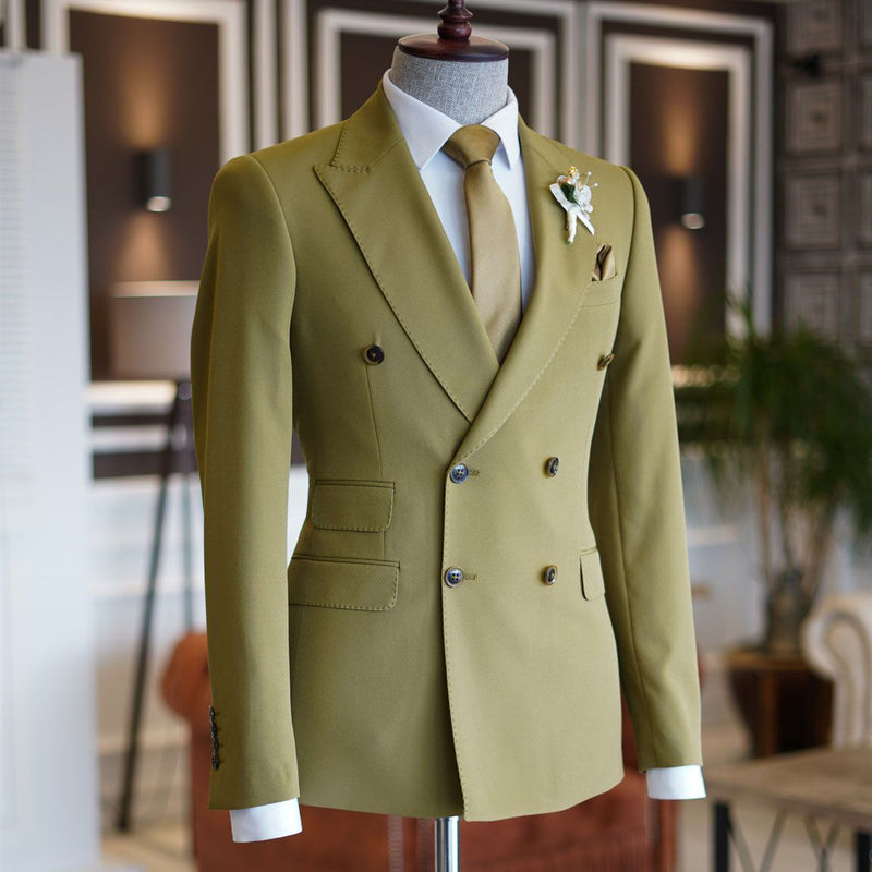 Green Peaked Lapel Double Breasted Men's Prom Suits Ballbella Green Peaked Lapel Double Breasted Men's Prom Suits Ballbella