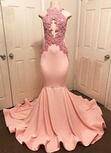 Find the Halter Pink Lace Prom Party Gowns| Mermaid Formal Dresses with lowest price and top quality at Ballbella,  free shipping & free customizing,  check out today.