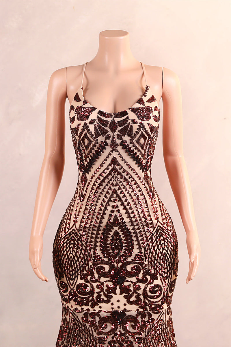 burgundy rose gold sequin dress EUMI Women Rose Gold Sequins Bridesmaid Dress Long Burgundy Formal Evening Gowns at Amazon Women's Clothing store