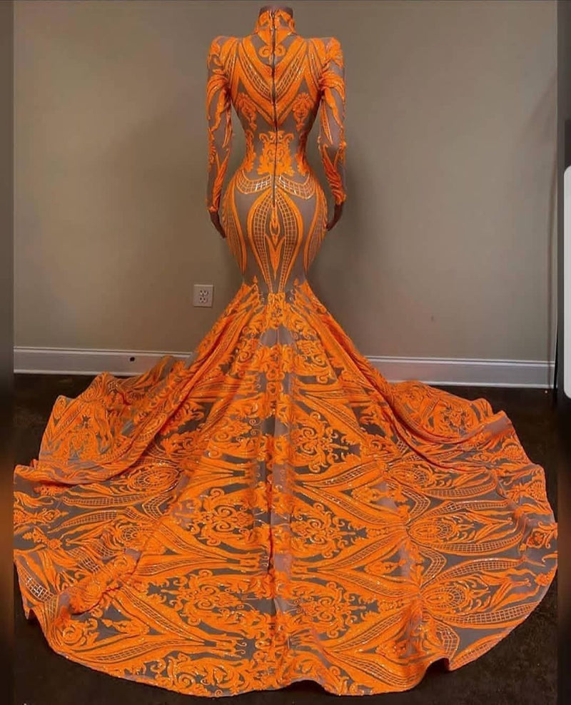 orange long sleeve dresses Burnt Orange Bridesmaid Dresses Cold Sleeves Lisposa
