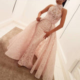 Customizing this New Arrival High Neck Sleeveless Lace Gorgeous Evening Dress Illusion Puffy Overskirt Column Popular Prom Party Gowns on Ballbella. We offer extra coupons,  make Prom Dresses, Evening Dresses in cheap and affordable price. We provide worldwide shipping and will make the dress perfect for everyone.