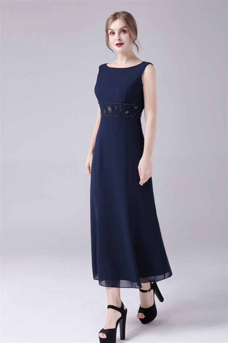 Jewel Strap Short sleeves Ankle-length Mermaid Vintage mother's dress-Ballbella