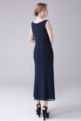 Jewel Strap Short sleeves Ankle-length Mermaid Vintage mother's dress-Ballbella