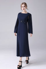 Jewel Strap Short sleeves Ankle-length Mermaid Vintage mother's dress-Ballbella