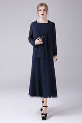 Jewel Strap Short sleeves Ankle-length Mermaid Vintage mother's dress-Ballbella