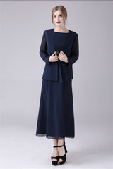 Jewel Strap Short sleeves Ankle-length Mermaid Vintage mother's dress-Ballbella