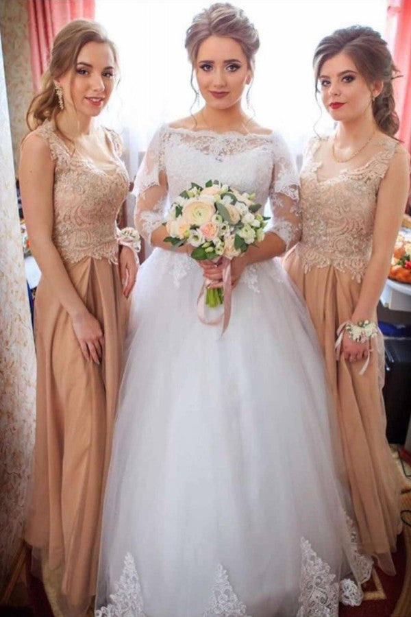 This Lace Appliques Long Sleeves Wedding Dresses Tulle Floor Length Bridal Gowns at Ballbella comes in all sizes and colors. Shop a selection of formal dresses for special occasion and weddings at reasonable price.