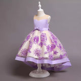 Lace High Low Kids Formal Asymmetrical Little Girls Social Party Dress-Ballbella