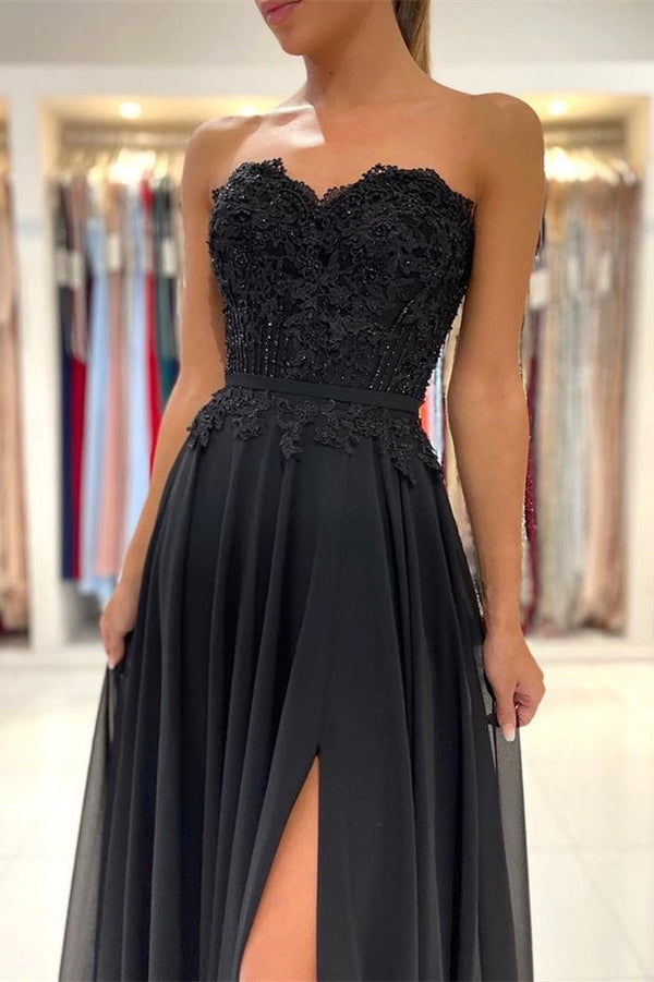 Lace Long Front Split Prom Dress Off-the-shoulder Evening Gown Ballbella Lace Long Front Split Prom Dress Off-the-shoulder Evening Gown Ballbella