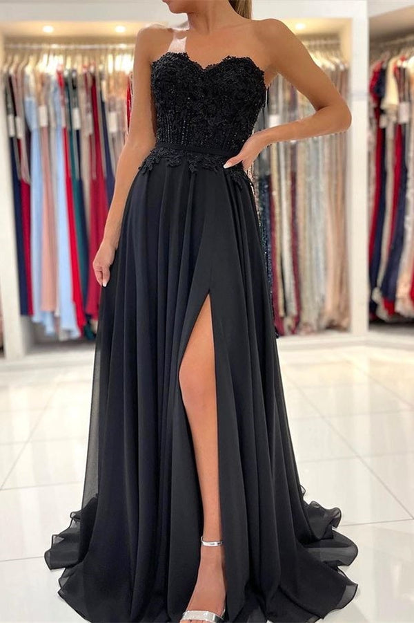 Lace Long Front Split Prom Dress Off-the-shoulder Evening Gown Lace Long Front Split Prom Dress Off-the-shoulder Evening Gown