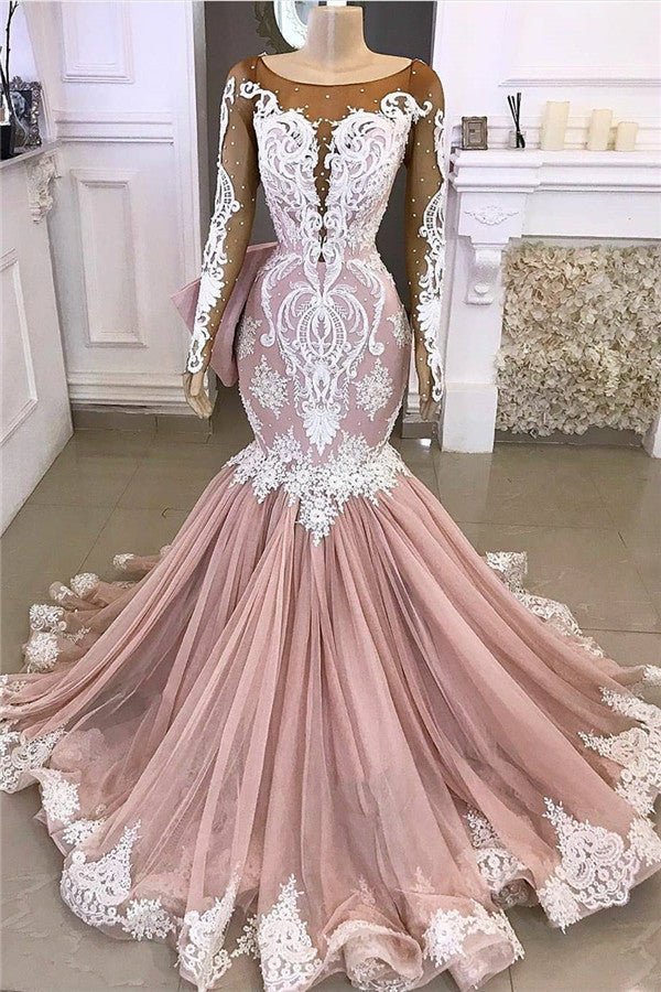 Ballbella offers beautiful Lace Mermaid Appliques Formal Gowns Exquisite Evening Dresses to fit your style,  body type &Elegant sense. Check out  selection and find the Mermaid Prom Party Gowns of your dreams!
