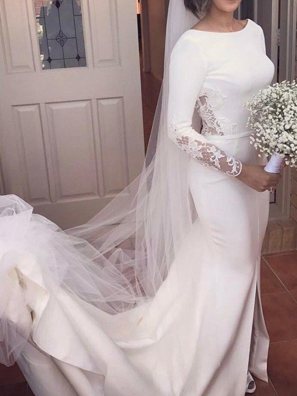 This beautiful Long Sleevess Mermaid Wedding Dresses at ballbella.com will make your guests say wow. The Scoop bodice is thoughtfully lined, shop today to get discount.