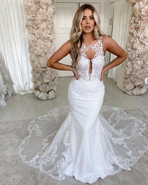This Lace Straps Mermaid Wedding Dresses Bandage Appliques Bridal Gowns at Ballbella comes in all sizes and colors. Shop a selection of formal dresses for special occasion and weddings at reasonable price.