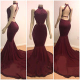Ballbella offers Lace Top High Neck Mermaid Long Burgundy Prom Dresses at a cheap price from Lace to Mermaid hem. Gorgeous yet affordable Sleeveless Real Model Series.