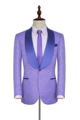 This Lavender Jacquard Silk Shawl Lapel Bespoke Marriage Suits at Ballbella comes in all sizes for prom, wedding and business. Shop an amazing selection of Shawl Lapel Single Breasted Lavender mens suits in cheap price.