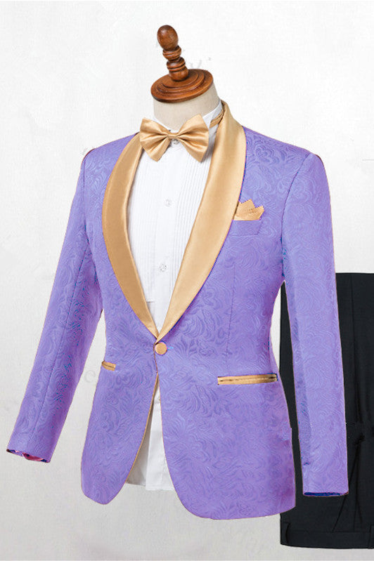 Shop Lavender One Button Jacquard Fashion Slim Fit Wedding Tuxedo for Men from Ballbellas. Free shipping available. View our full collection of Lavender Shawl Lapel wedding suits available in different colors with affordable price.