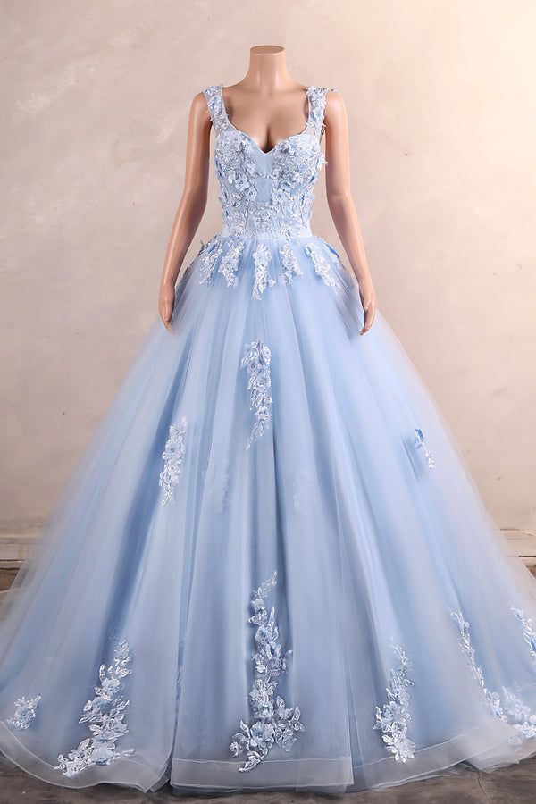 light blue dresses for wedding Light Blue Chiffon A-line V-neck Long Bridesmaid Dresses With Slit, MBD206