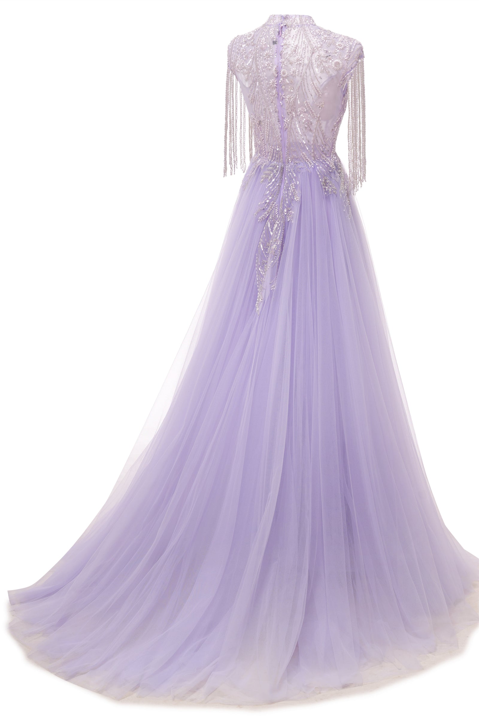Lilac Long sleeves Overskirt A-line Evening Dresses Lilac Long sleeves Overskirt A-line Evening Dresses